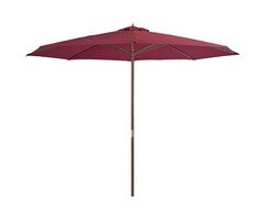 Vidaxl Parasol de jardin bois bordeaux 350 cm - 47% de remise