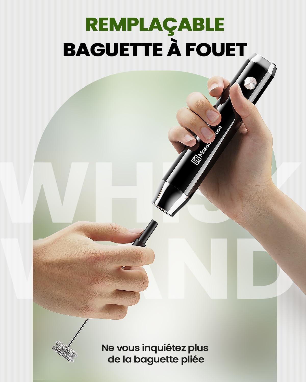 Mousseur à lait électrique rechargeable - Noir - 26% de remise