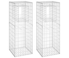 Vidaxl Lot de 2 cages gabions 50x50x140 cm argent - 45% de remise