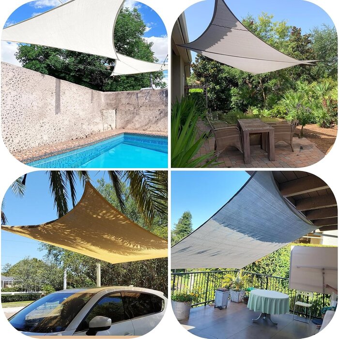 Voile d'ombrage carrée 5x5m crème - 34% de remise