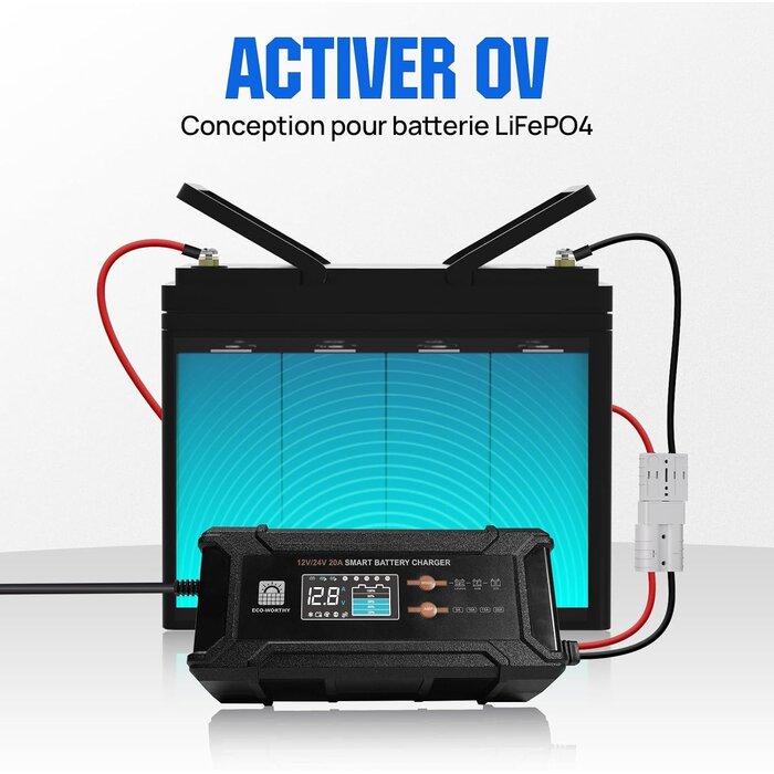 Chargeur Intelligent 12V/24V 20A - LiFePO4, AGM, Gel - 34% de remise