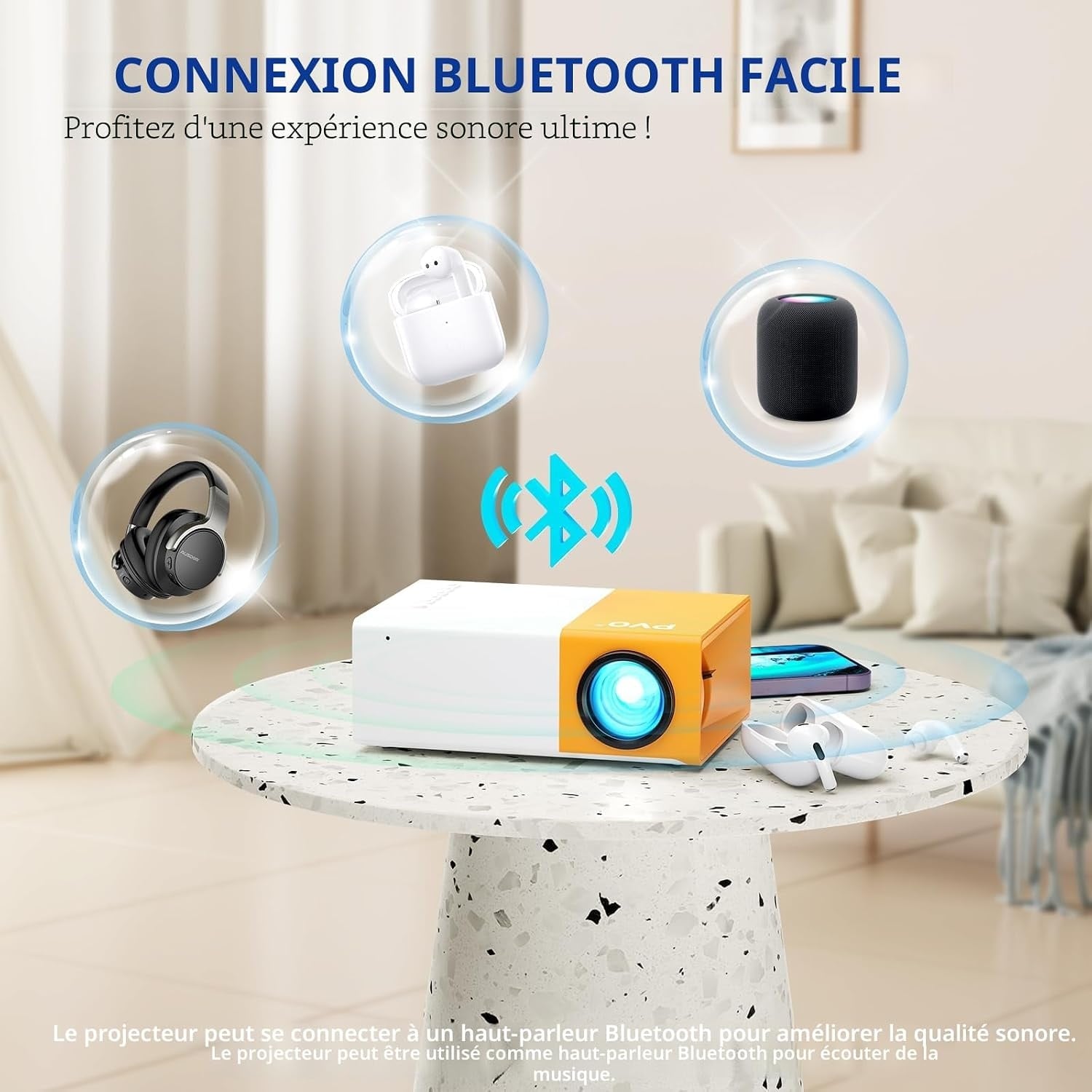 Mini projecteur portable Full HD WiFi Bluetooth - 33% de remise