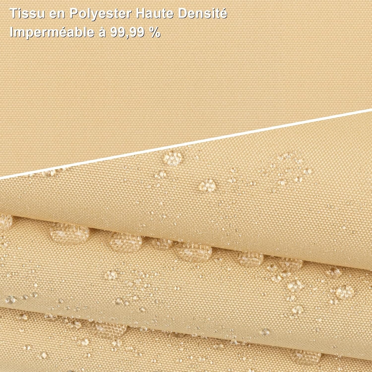 Voile d'ombrage triangulaire 5x5x7m sable - 33% de remise