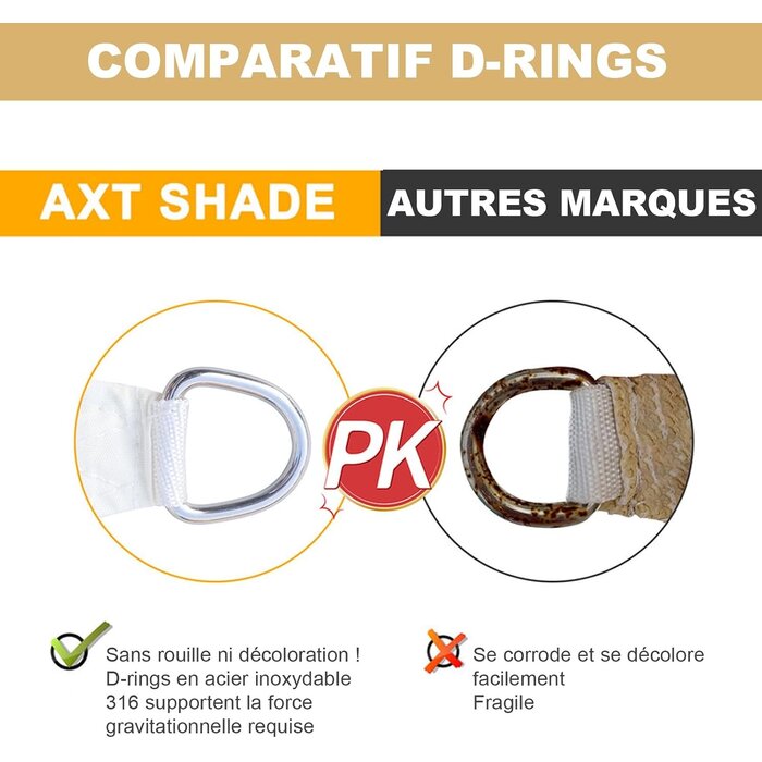 Voile d'ombrage triangulaire 5x5x7m sable - 33% de remise