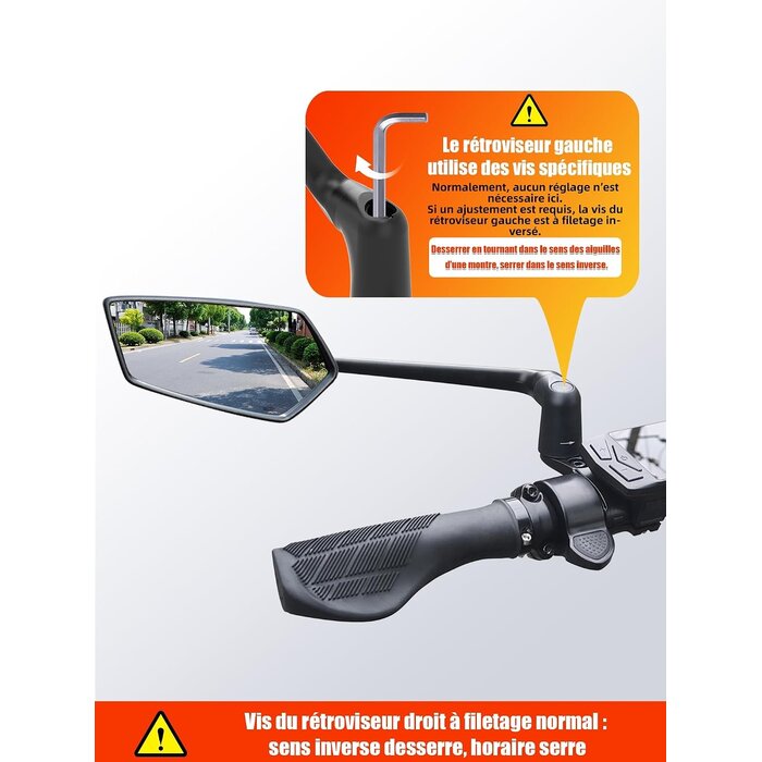Rétroviseur Vélo Pliable 360° - Grand Angle - 32% de remise - Déballé