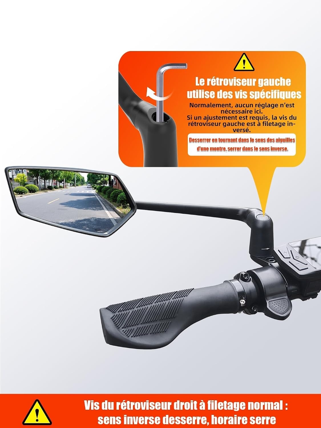 Rétroviseur Vélo Pliable 360° - Grand Angle - 32% de remise - Déballé