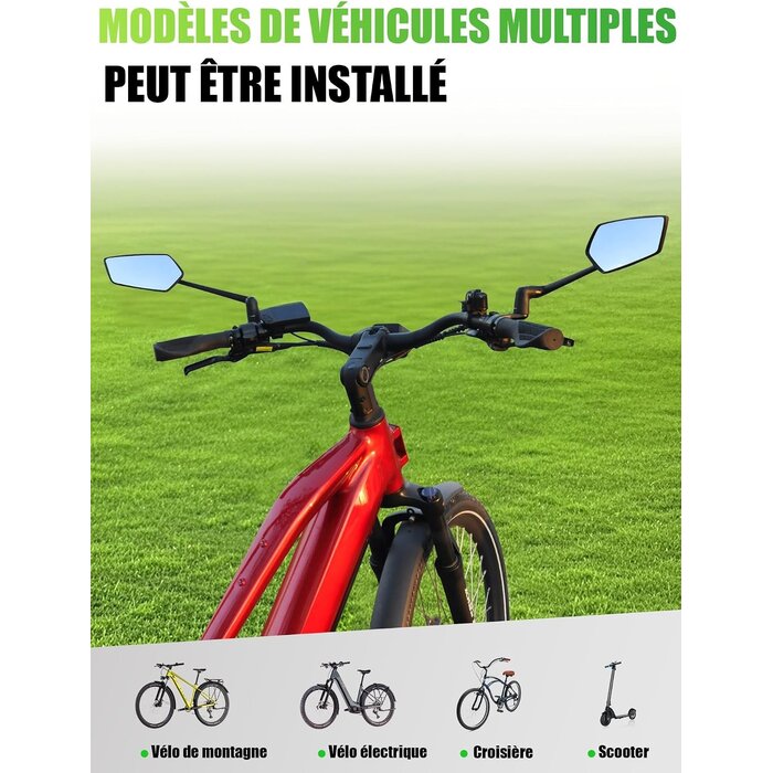 Rétroviseur Vélo Pliable 360° - Grand Angle - 32% de remise - Déballé