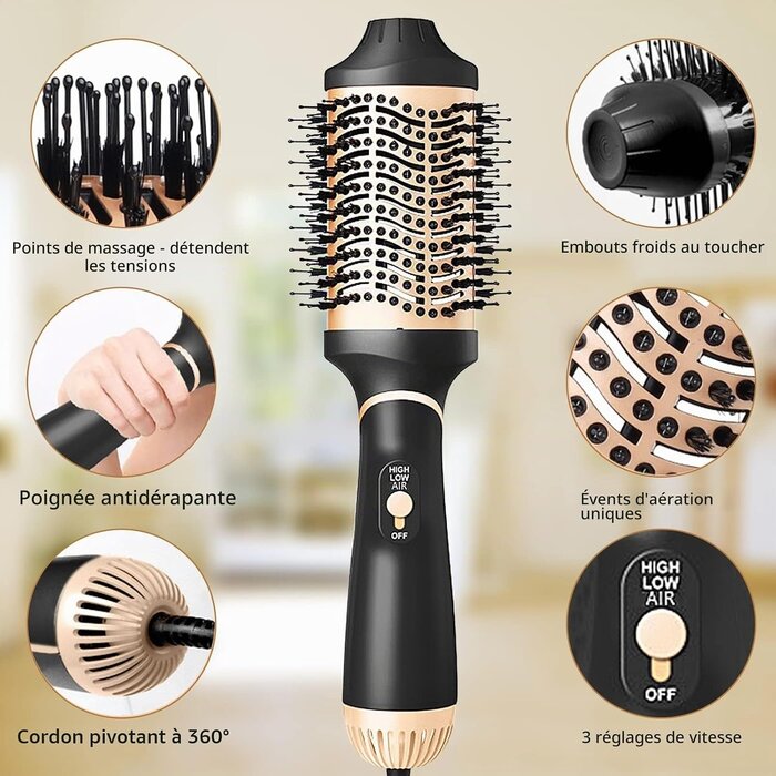 Brosse soufflante 4-en-1 1000W - Revêtement titane - 29% de remise