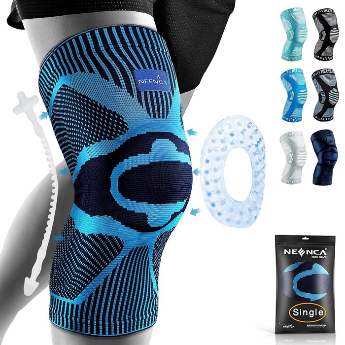 Genouillère de compression rotulienne taille M, bleu clair - 30% de remise