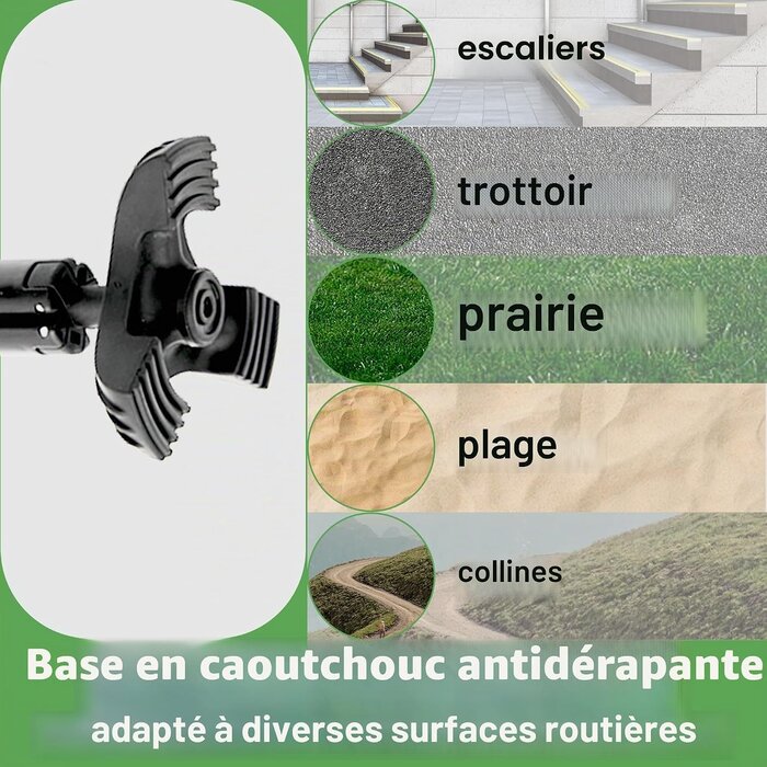 Canne siège pliable en aluminium - 86 cm - Noir - 34% de remise