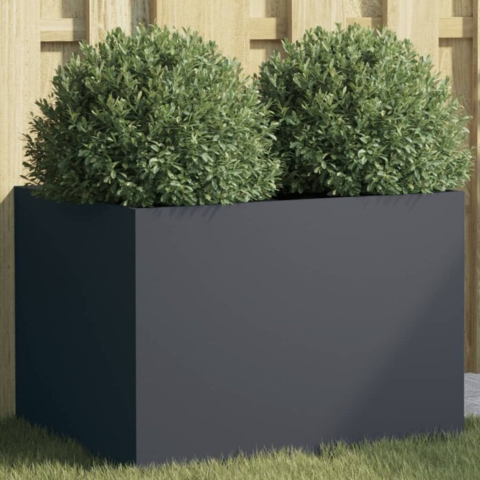 Jardinière en acier anthracite 62x47x46 cm - 33% de remise