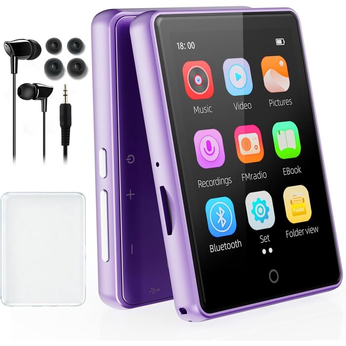 Lecteur MP3/MP4 64 Go Tactile Bluetooth 5.3 Violet - 28% de remise