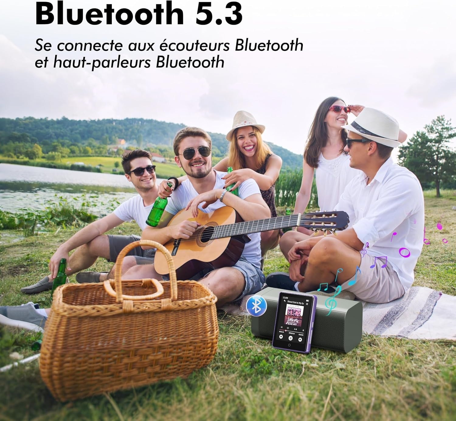 Lecteur MP3/MP4 64 Go Tactile Bluetooth 5.3 Violet - 28% de remise