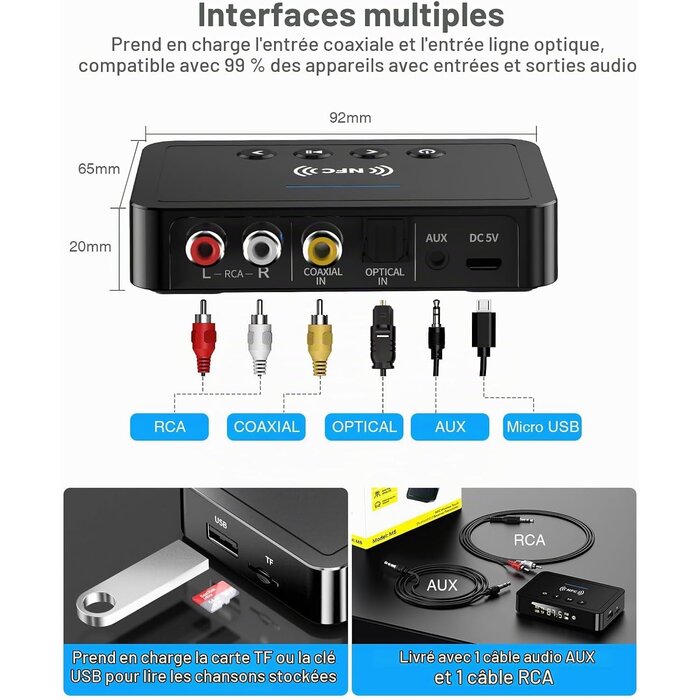 Adaptateur Audio Bluetooth 5.0 3-en-1 - 26% de remise