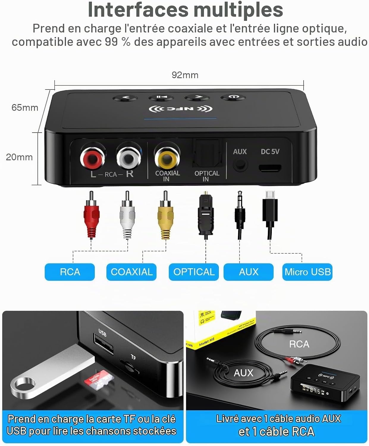 Adaptateur Audio Bluetooth 5.0 3-en-1 - 26% de remise