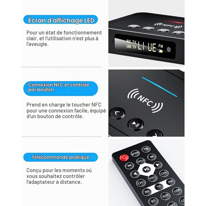 Adaptateur Audio Bluetooth 5.0 3-en-1 - 26% de remise