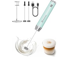 Mousseur à lait électrique rechargeable bleu - 42% de remise