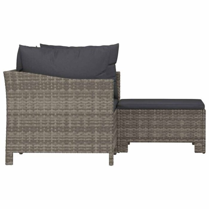 Salon de jardin 3 pièces rotin synthétique gris - 35% de remise
