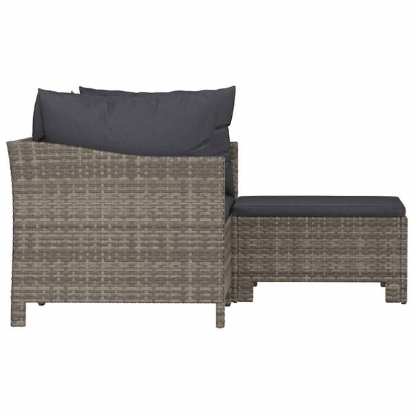 Salon de jardin 3 pièces rotin synthétique gris - 35% de remise