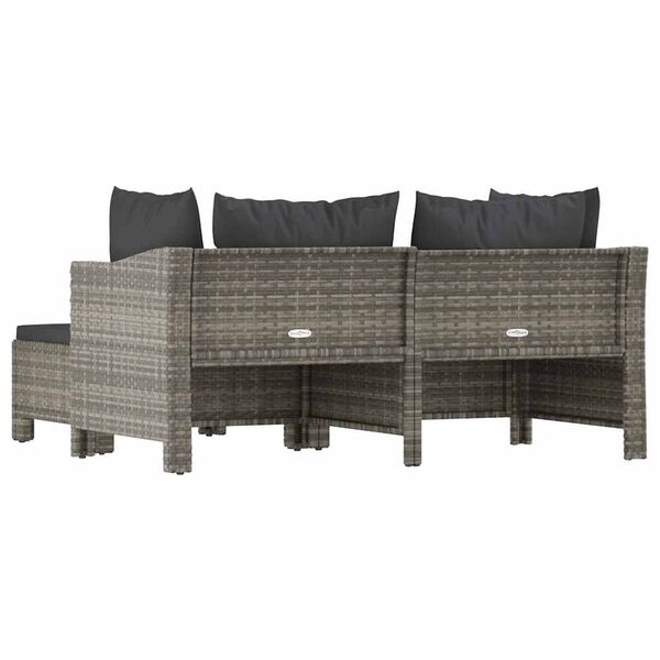 Salon de jardin 3 pièces rotin synthétique gris - 35% de remise