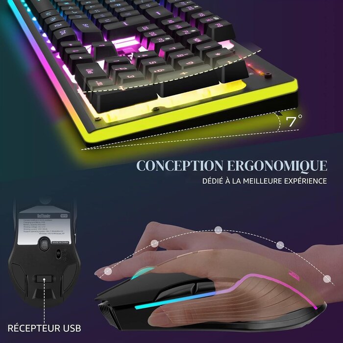 Ensemble Clavier et Souris Gaming Sans Fil - 33% de remise