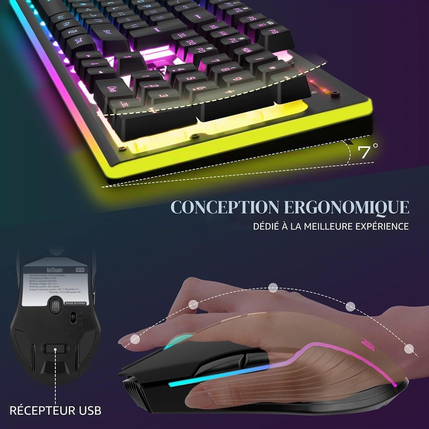 Ensemble Clavier et Souris Gaming Sans Fil - 33% de remise