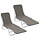 Lot de 2 chaises longues pliables - Gris - 34% de remise