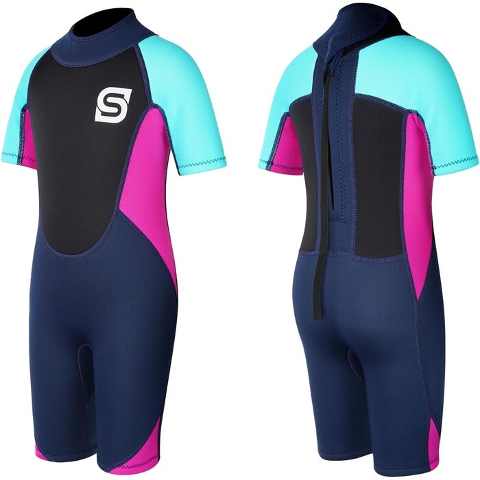 Combinaison shorty enfant rose XS - 2,5mm - 33% de remise
