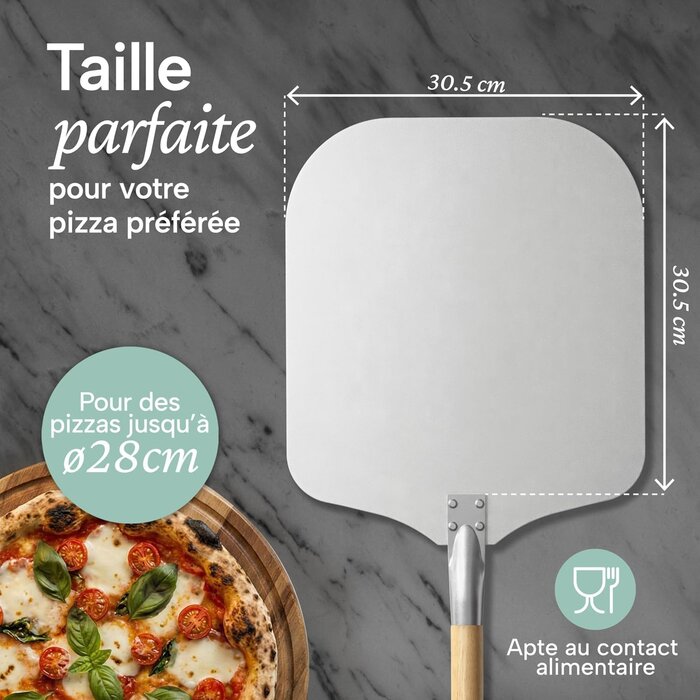 Pelle à pizza aluminium manche amovible 30,5cm - 29% de remise