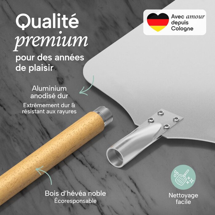 Pelle à pizza aluminium manche amovible 30,5cm - 29% de remise