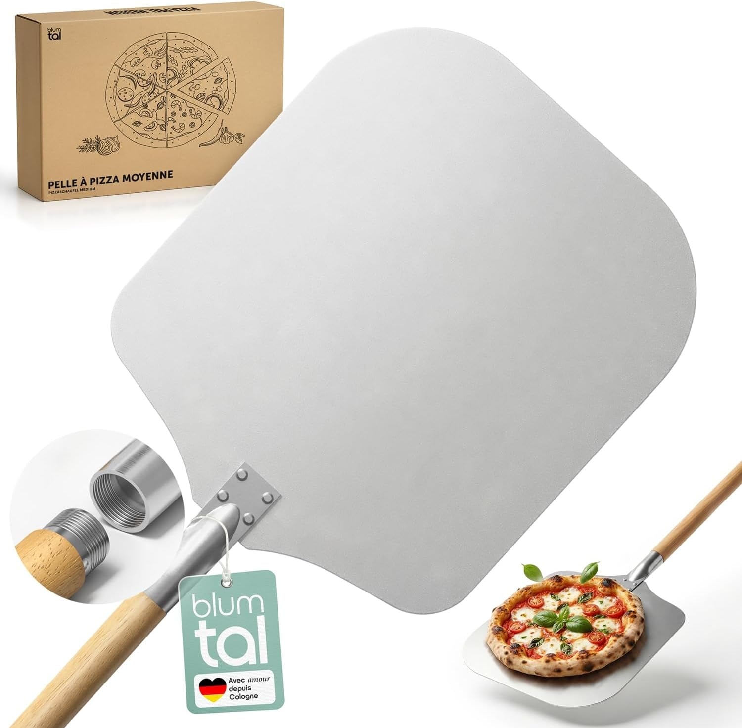 Pelle à pizza aluminium manche amovible 30,5cm - 29% de remise