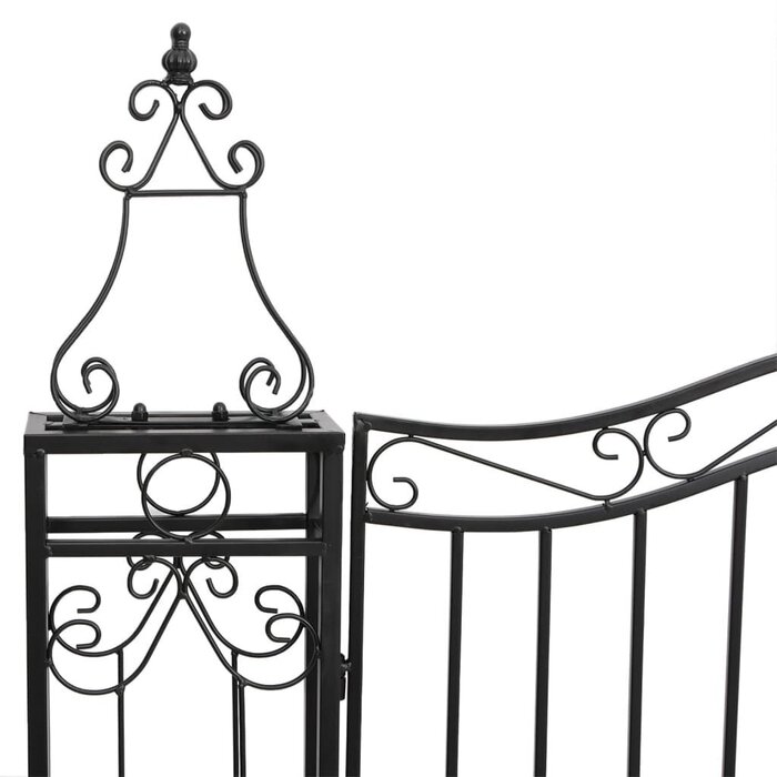 Portillon de jardin en fer forgé noir 121 x 200 cm - 35% de remise
