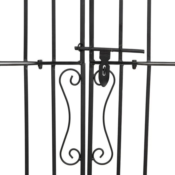 Portillon de jardin en fer forgé noir 121 x 200 cm - 35% de remise