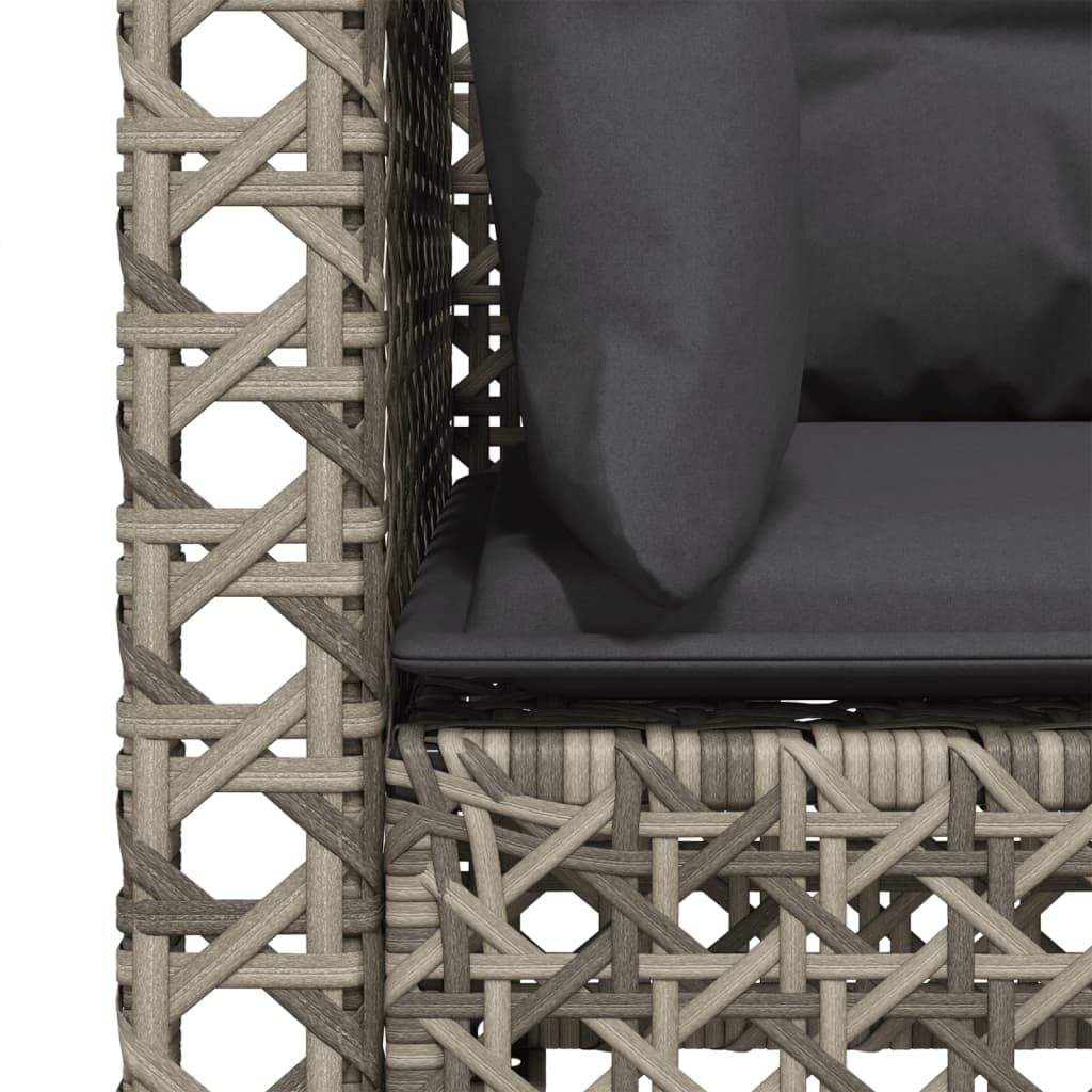 Banquette de jardin 3 places en poly rotin gris - 35% de remise