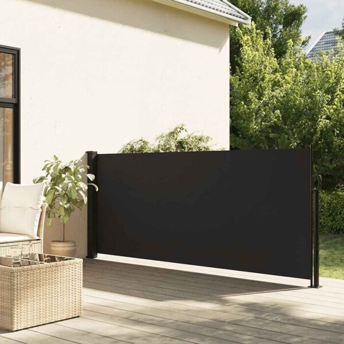 Pare-vent rétractable 117x300 cm Noir - 34% de remise