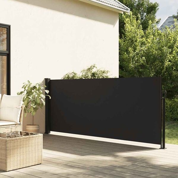 Pare-vent rétractable 117x300 cm Noir - 34% de remise