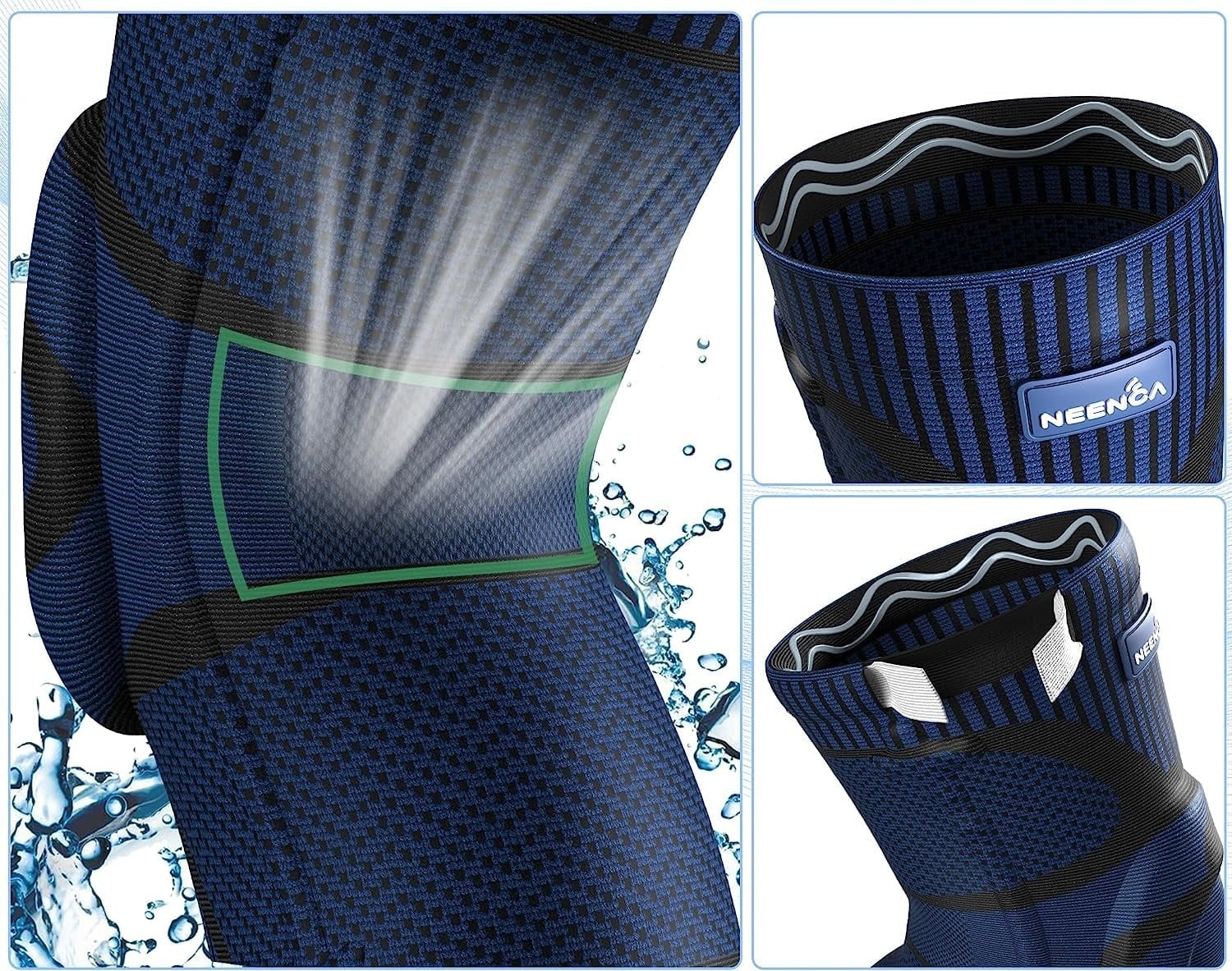 Genouillère de compression médicale bleue taille M - 31% de remise