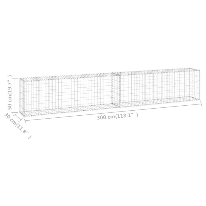 Mur en gabion 300x30x50 cm - Acier galvanisé - 34% de remise