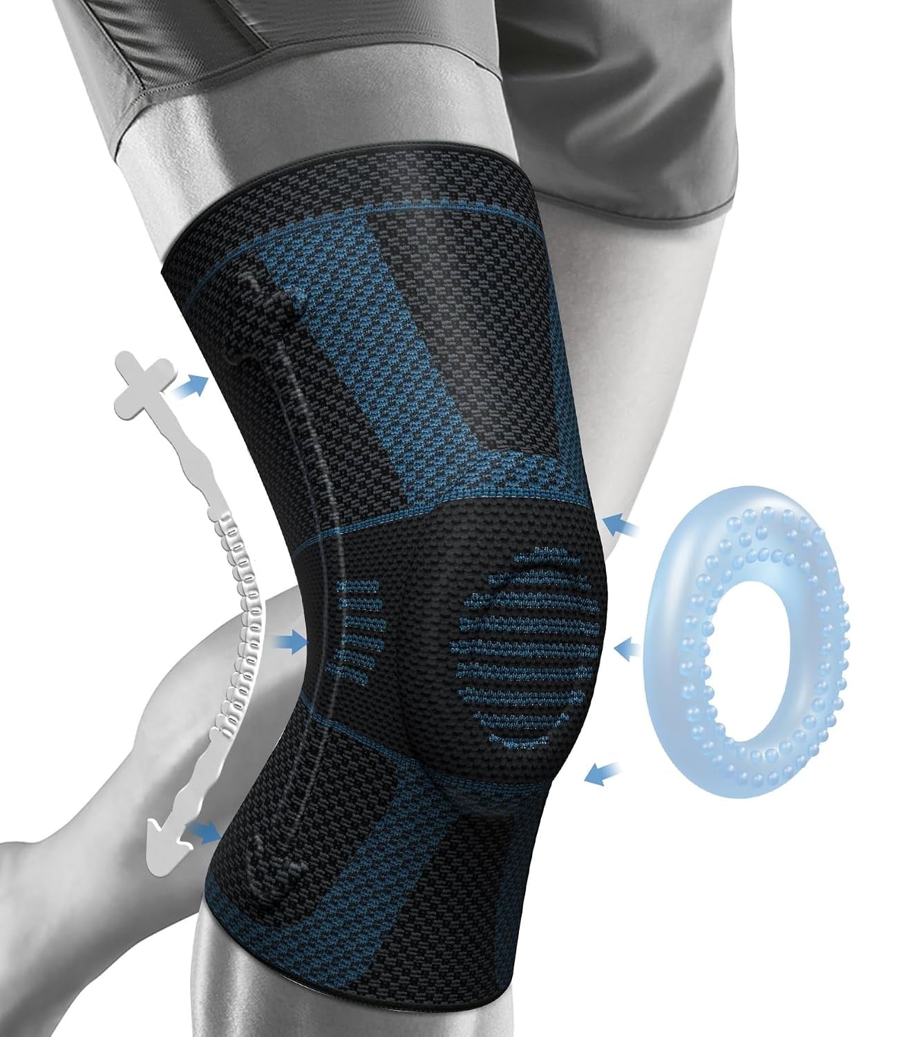 Genouillère articulée stabilisatrice L Bleu foncé - 30% de remise