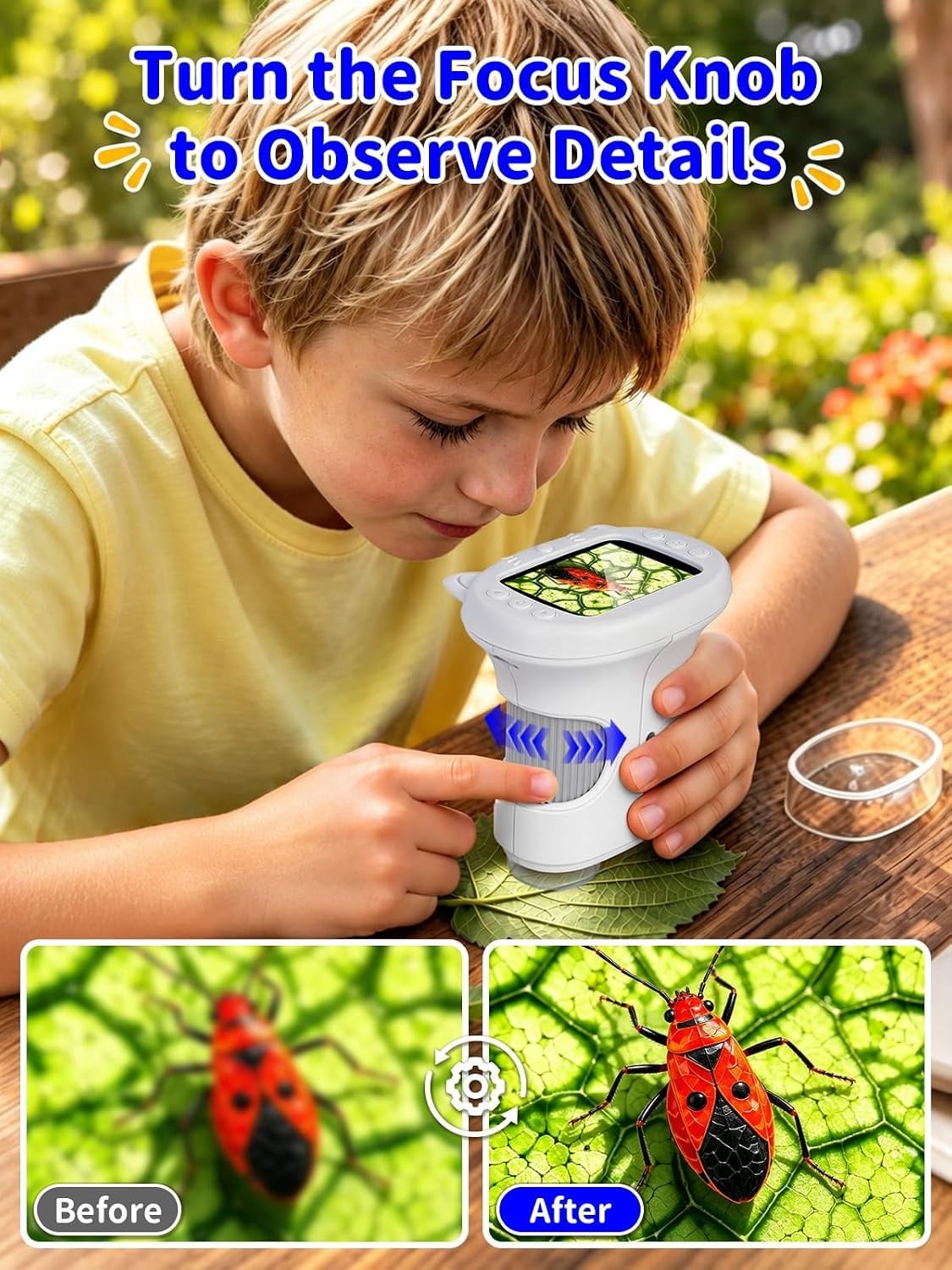 Microscope numérique enfant 1000x, écran 2,4" - 30% de remise