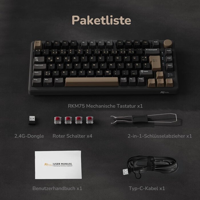 Clavier Gaming Mécanique 75% QWERTZ - Sans fil - 33% de remise
