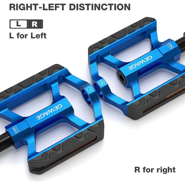 Pédales plates VTT et ville en aluminium bleu - 30% de remise