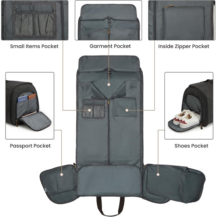 Sac de voyage 2-en-1 convertible 50L - Noir - 33% de remise