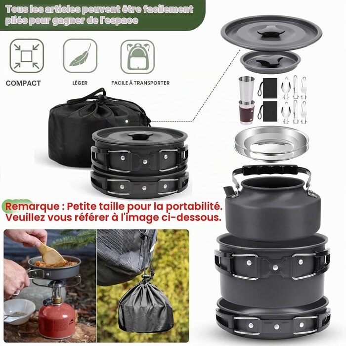 Set de cuisine de camping 14 pièces - 27% de remise