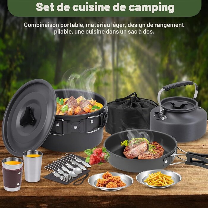 Set de cuisine de camping 14 pièces - 27% de remise