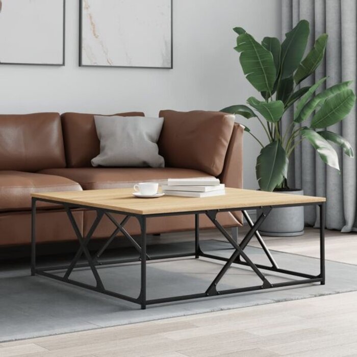 Table basse carrée 100x100cm bois chêne sonoma - 33% de remise
