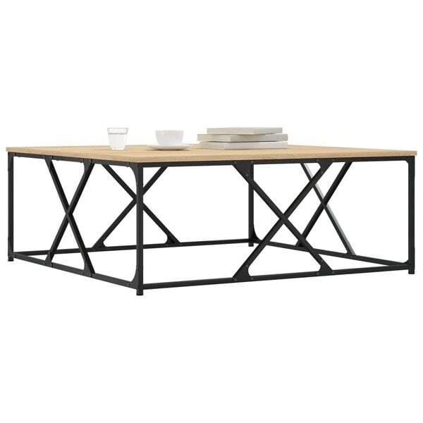 Table basse carrée 100x100cm bois chêne sonoma - 33% de remise