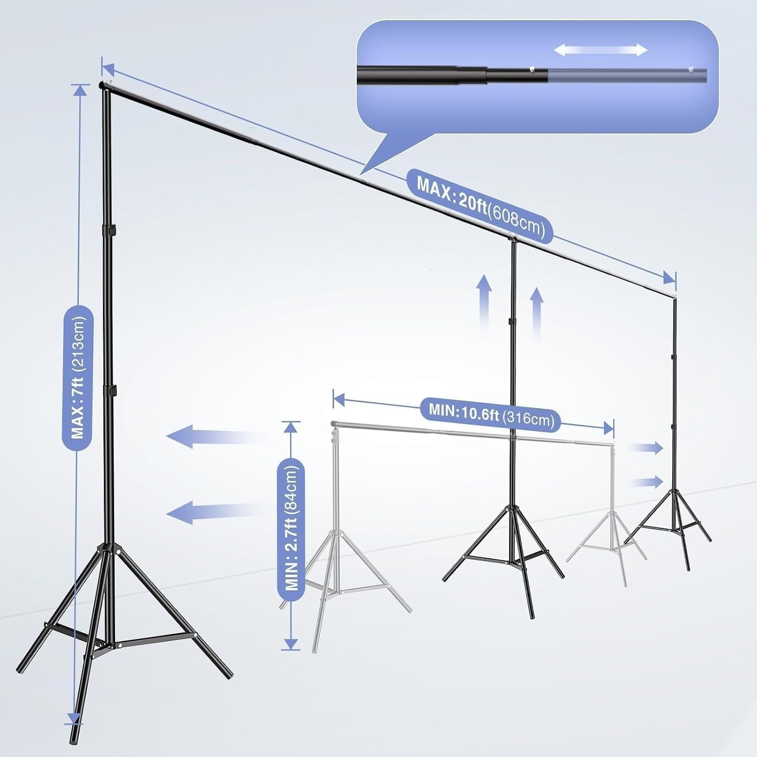 Support de fond studio photo 6m x 2,1m - 34% de remise