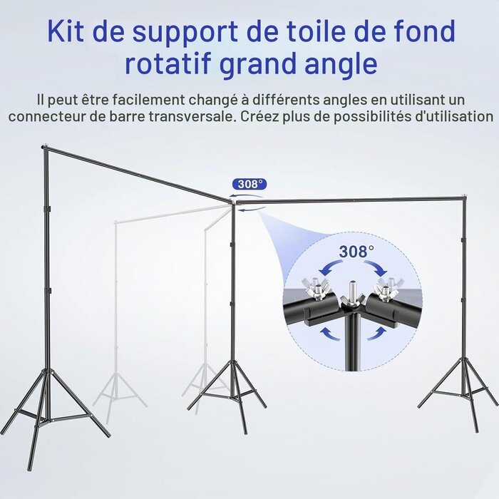 Support de fond studio photo 6m x 2,1m - 34% de remise