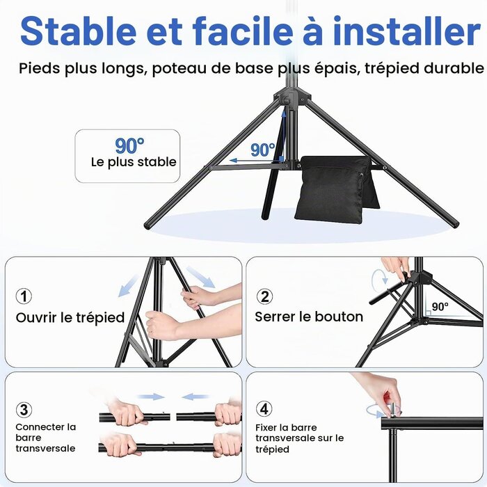 Support de fond studio photo 6m x 2,1m - 34% de remise